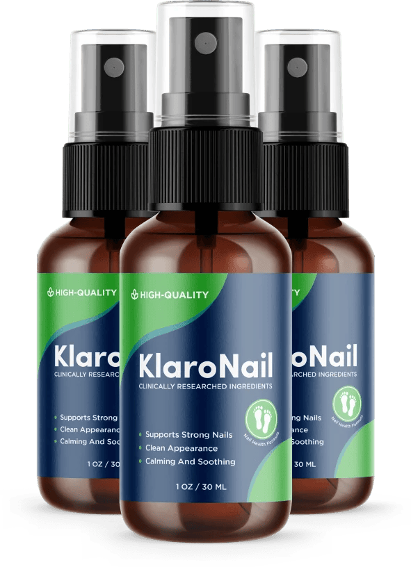 KlaroNail spray bottles arranged together